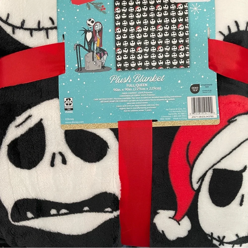 NEW Disney Nightmare Before Christmas Jack Skellington Plush Blanket Full Queen
